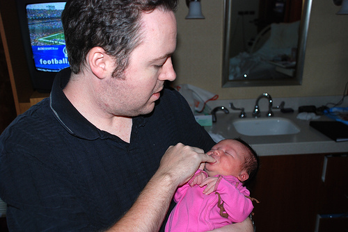 sucking dad's finger