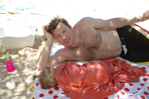 relaxing on the beach